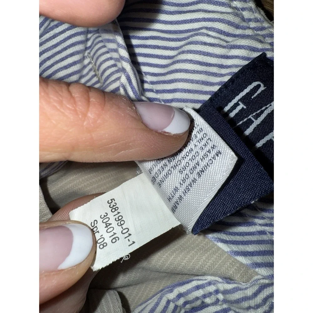 Gap Men's 31 x 30 Beige Khaki Pants Tan Stripe Beige Straight‎ Cotton Chino 2008